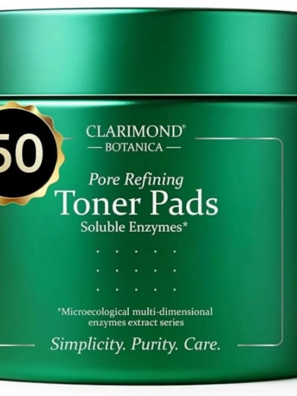 Clarimond Botanica Korean Skin Care Pore Refining Toner Pads w/ Soluble Enzymes